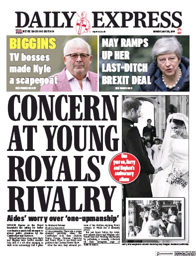 Daily Express Newspaper Front Page (UK) for 20 May 2019