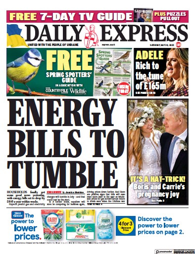 Daily Express Newspaper Front Page (UK) for 20 May 2023