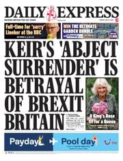 Daily Express front page for 20 May 2025