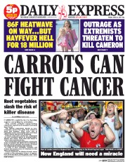 Daily Express Newspaper Front Page (UK) for 20 June 2014