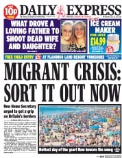Daily Express (UK) Newspaper Front Page for 20 July 2016