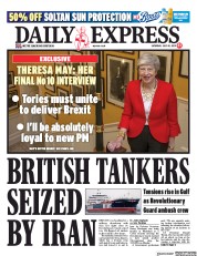 Daily Express (UK) Newspaper Front Page for 20 July 2019