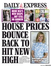 Daily Express (UK) Newspaper Front Page for 20 July 2020