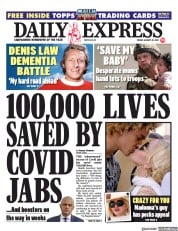 Daily Express (UK) Newspaper Front Page for 20 August 2021