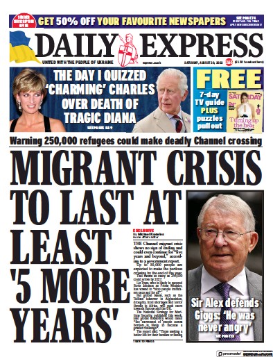 Daily Express Newspaper Front Page (UK) for 20 August 2022