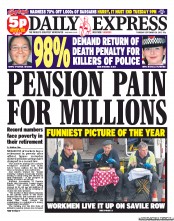 Daily Express (UK) Newspaper Front Page for 20 September 2012
