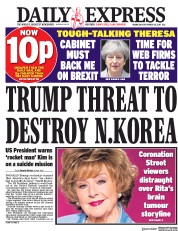 Daily Express (UK) Newspaper Front Page for 20 September 2017