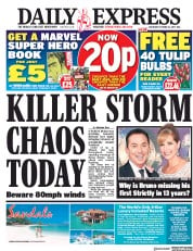 Daily Express (UK) Newspaper Front Page for 21 October 2017