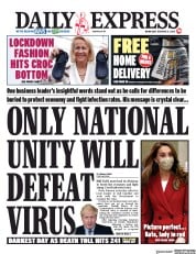 Daily Express (UK) Newspaper Front Page for 21 October 2020