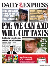 Daily Express front page for 21 November 2023