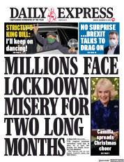 Daily Express (UK) Newspaper Front Page for 21 December 2020