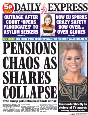 Daily Express (UK) Newspaper Front Page for 21 January 2016