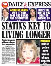 Daily Express Newspaper Front Page (UK) for 21 February 2014