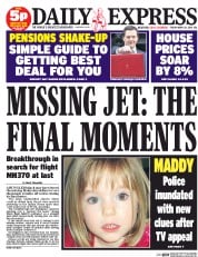 Daily Express (UK) Newspaper Front Page for 21 March 2014