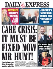 Daily Express (UK) Newspaper Front Page for 21 March 2018