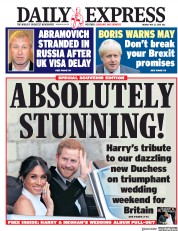 Daily Express (UK) Newspaper Front Page for 21 May 2018