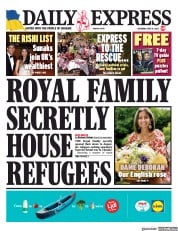 Daily Express front page for 21 May 2022