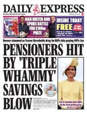 Daily Express front page for 21 May 2025