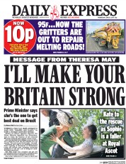 Daily Express (UK) Newspaper Front Page for 21 June 2017