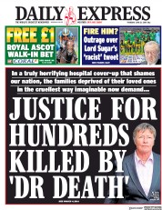 Daily Express (UK) Newspaper Front Page for 21 June 2018