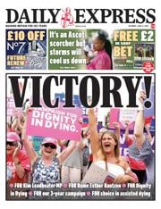 Daily Express front page for 21 June 2025