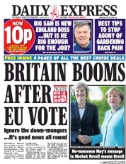 Daily Express (UK) Newspaper Front Page for 21 July 2016