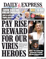 Daily Express (UK) Newspaper Front Page for 21 July 2020