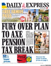 Daily Express (UK) Newspaper Front Page for 21 July 2023