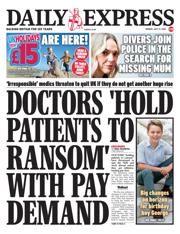 Daily Express front page for 21 July 2025