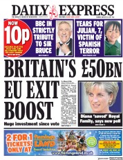 Daily Express (UK) Newspaper Front Page for 21 August 2017