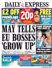 Daily Express (UK) Newspaper Front Page for 22 October 2016