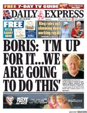 Daily Express (UK) Newspaper Front Page for 22 October 2022