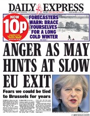 Daily Express (UK) Newspaper Front Page for 22 November 2016