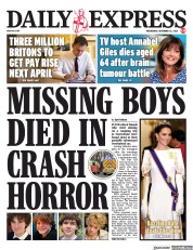 Daily Express front page for 22 November 2023