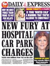 Daily Express (UK) Newspaper Front Page for 22 December 2015