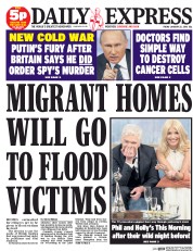 Daily Express (UK) Newspaper Front Page for 22 January 2016