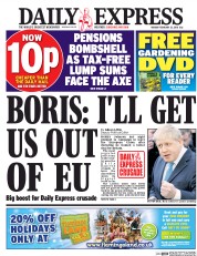 Daily Express (UK) Newspaper Front Page for 22 February 2016