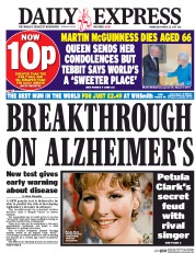 Daily Express (UK) Newspaper Front Page for 22 March 2017