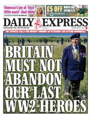 Daily Express front page for 22 March 2025
