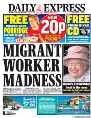 Daily Express (UK) Newspaper Front Page for 22 April 2017