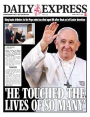Daily Express front page for 22 April 2025