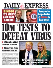 Daily Express (UK) Newspaper Front Page for 22 May 2020