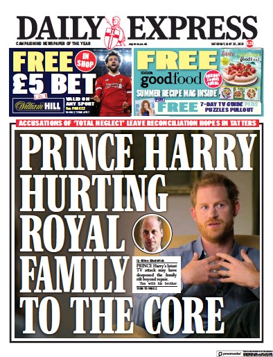 Daily Express Newspaper Front Page (UK) for 22 May 2021