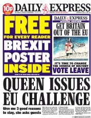 Daily Express (UK) Newspaper Front Page for 22 June 2016