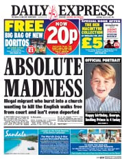 Daily Express (UK) Newspaper Front Page for 22 July 2017