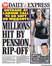 Daily Express (UK) Newspaper Front Page for 22 August 2013