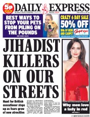 Daily Express (UK) Newspaper Front Page for 22 August 2014