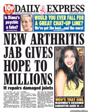 Daily Express (UK) Newspaper Front Page for 22 September 2011
