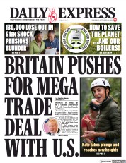 Daily Express (UK) Newspaper Front Page for 22 September 2021