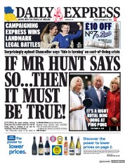 Daily Express front page for 22 September 2023